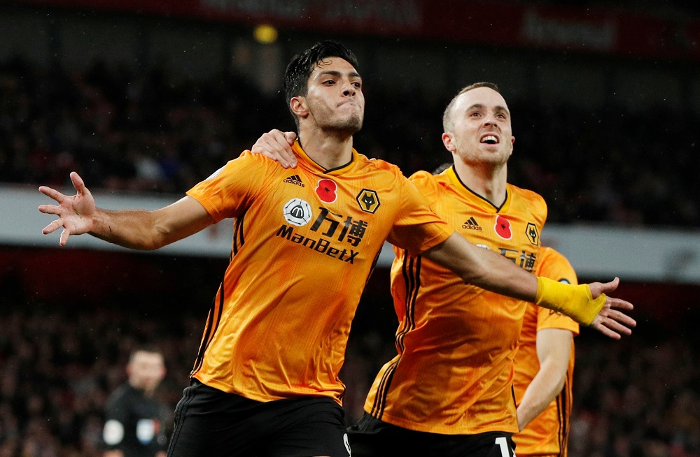 Raul Jimenez headed in a late equaliser as Wolves fought back from a goal down to earn a 1-1 draw against Arsenal at the Emirates Stadium.
