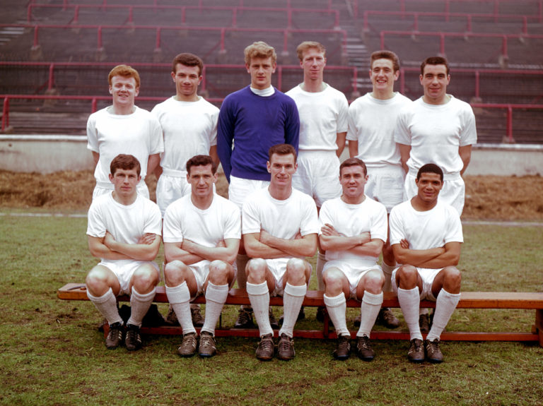 Hunter, back row, second in from the right, lines up with his Leeds team-mates for a team photograph in August 1964