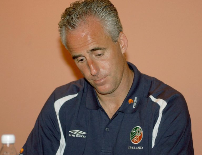 Republic of Ireland manager Mick McCarthy at a press conference at the Hyatt Hotel in Saipan