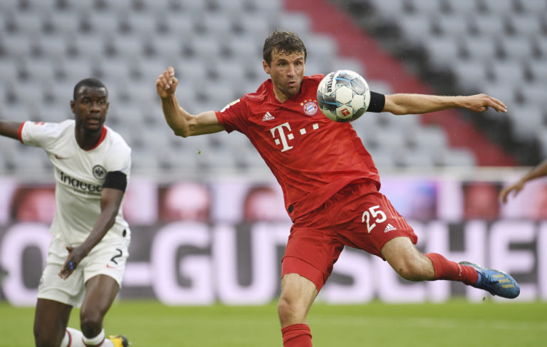 Thomas Muller scored his side's second goal just before half-time 