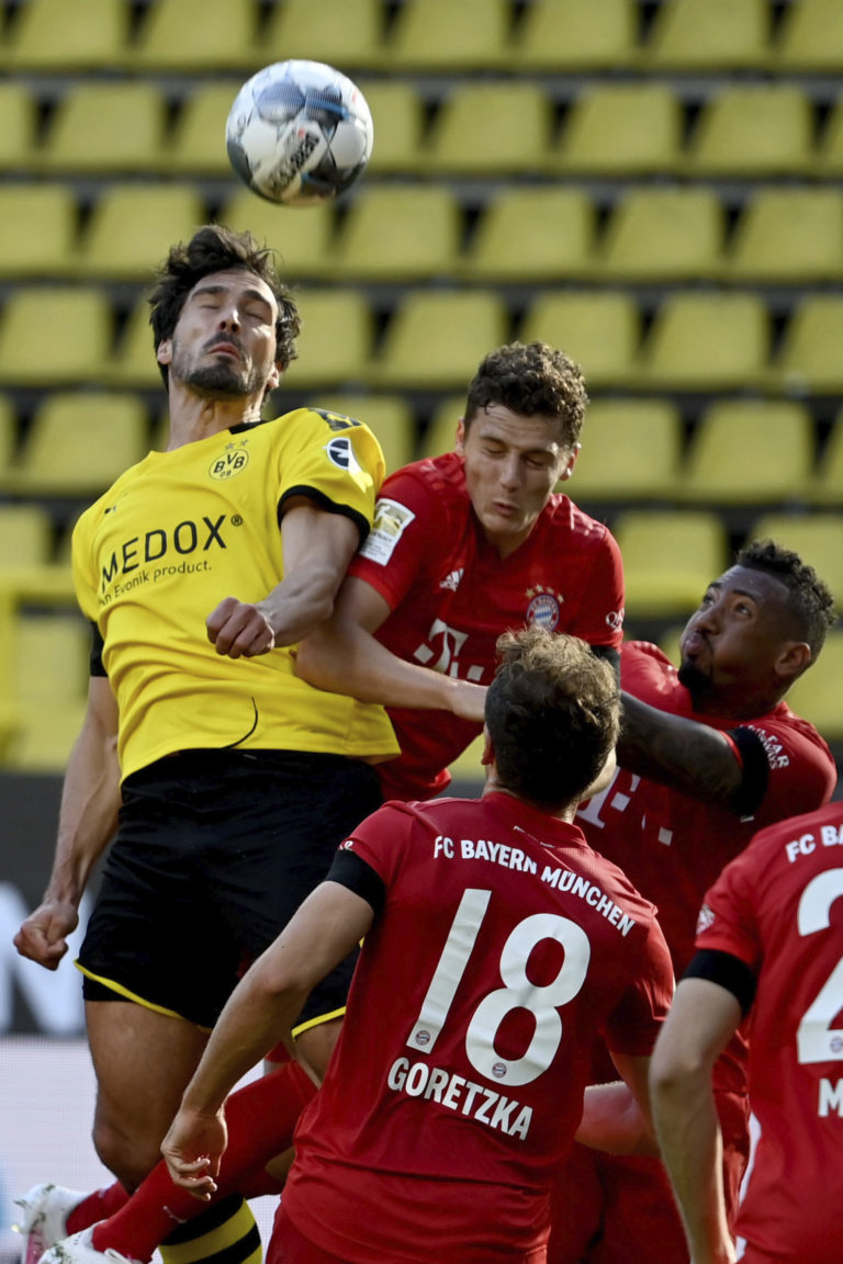 Mats Hummels was on the losing side against former club Bayern Munich
