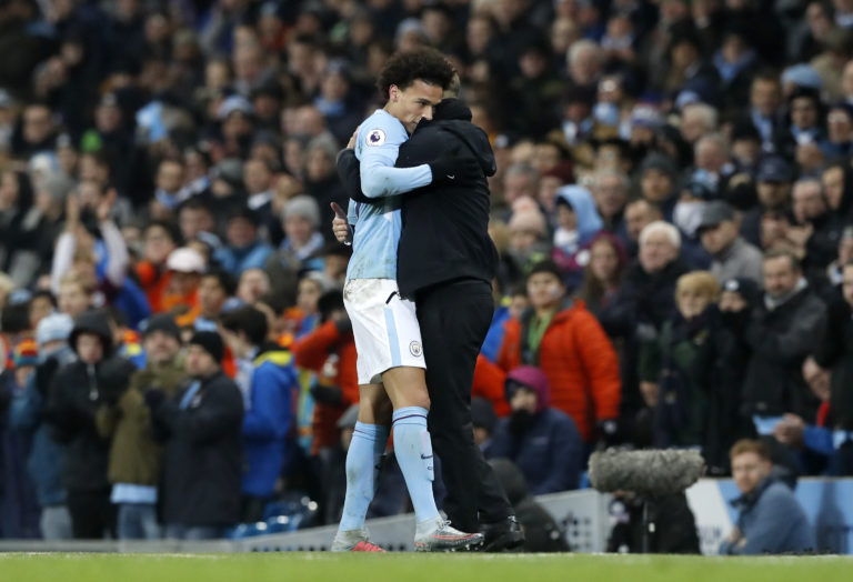 Pep Guardiola, right, insists there would be no hard feelings if Leroy Sane left Manchester City (Martin Rickett/PA)
