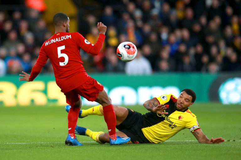 Liverpool's unbeaten Premier League run came to a shuddering halt at 44 games following a shock loss at lowly Watford. Troy Deeney, right, added to a brace from Ismaila Sarr to complete a resounding 3-0 scoreline as the Reds were stunned at Vicarage Road