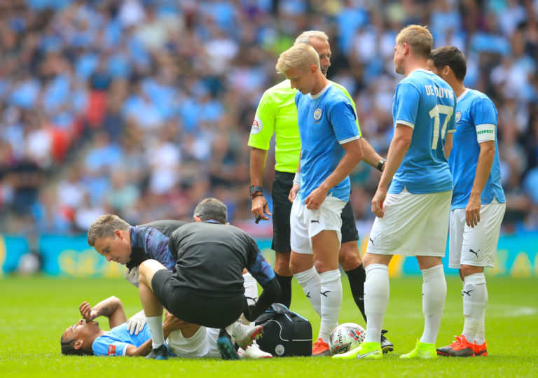 Sane suffered cruciate ligament damage in the Community Shield clash with Liverpool last August (Adam Davy/PA).