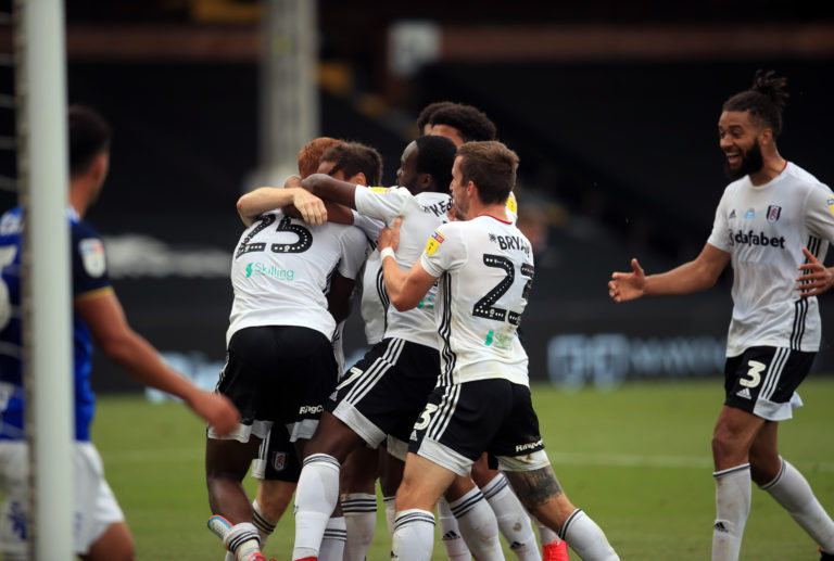 Fulham's Joshua Onomah is mobbed after his late winner 