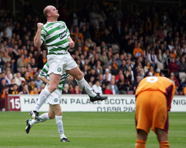 Celtic's John Hartson grabbed an opening-day hat-trick against Motherwell back in 2005