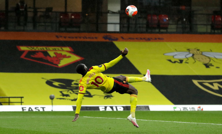 Welbeck's first Watford goal came in spectacular fashion