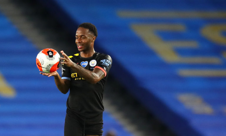 Raheem Sterling with the match ball 