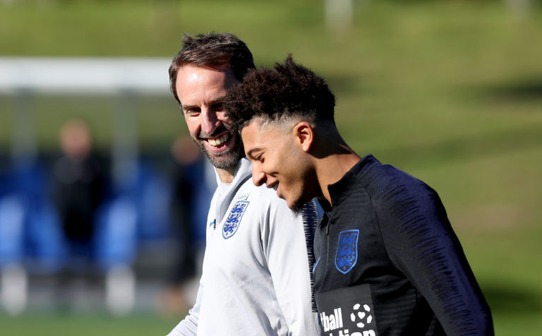 Gareth Southgate gave Jadon Sancho his England debut at the age of 18 - the second youngest England player to win his first cap in a competitive game