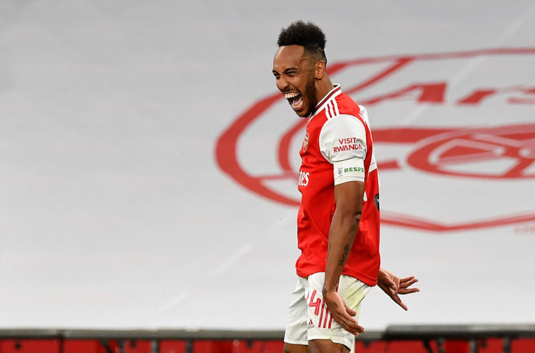 Pierre-Emerick Aubameyang scored twice as Arsenal beat Manchester City in their FA Cup semi-final clash.